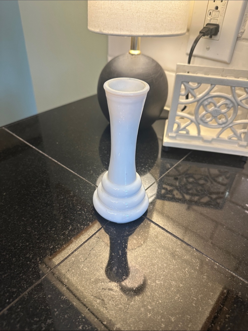 Milk White Glass Bud Vase by